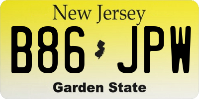 NJ license plate B86JPW