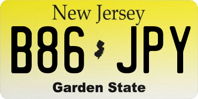 NJ license plate B86JPY