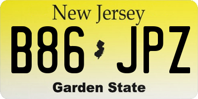 NJ license plate B86JPZ