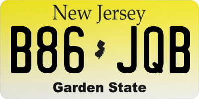 NJ license plate B86JQB