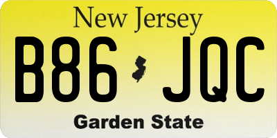 NJ license plate B86JQC