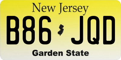 NJ license plate B86JQD