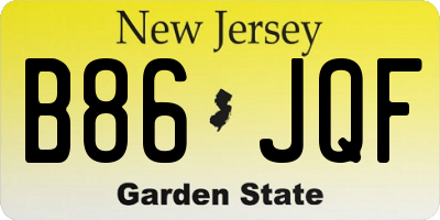 NJ license plate B86JQF