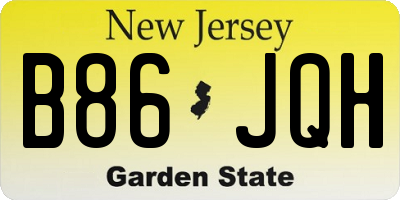 NJ license plate B86JQH