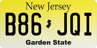 NJ license plate B86JQI
