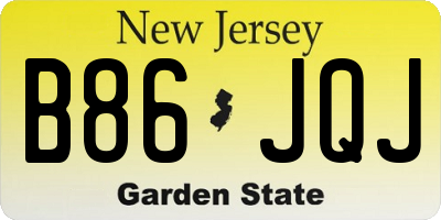 NJ license plate B86JQJ