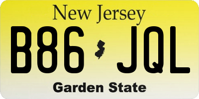 NJ license plate B86JQL