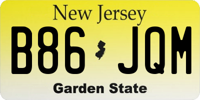 NJ license plate B86JQM