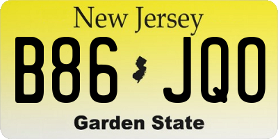 NJ license plate B86JQO