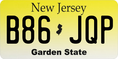 NJ license plate B86JQP