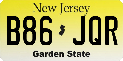 NJ license plate B86JQR
