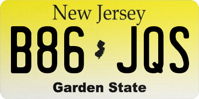 NJ license plate B86JQS