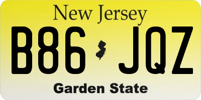 NJ license plate B86JQZ