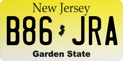 NJ license plate B86JRA