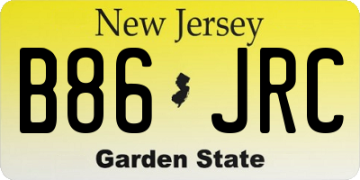 NJ license plate B86JRC