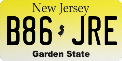 NJ license plate B86JRE