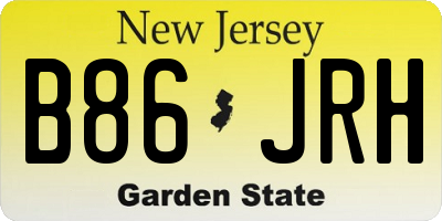NJ license plate B86JRH