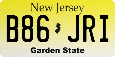 NJ license plate B86JRI