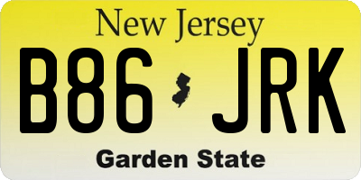 NJ license plate B86JRK