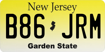 NJ license plate B86JRM