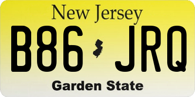 NJ license plate B86JRQ