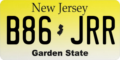 NJ license plate B86JRR