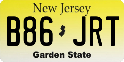 NJ license plate B86JRT