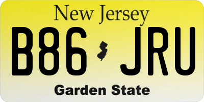 NJ license plate B86JRU