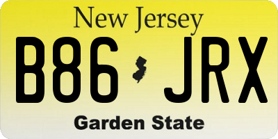 NJ license plate B86JRX