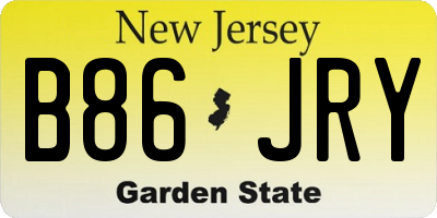 NJ license plate B86JRY