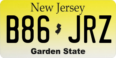 NJ license plate B86JRZ