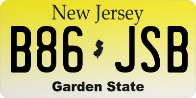 NJ license plate B86JSB