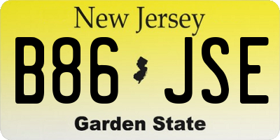 NJ license plate B86JSE
