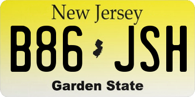 NJ license plate B86JSH