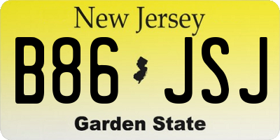 NJ license plate B86JSJ