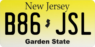 NJ license plate B86JSL