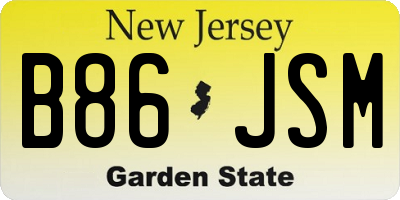 NJ license plate B86JSM