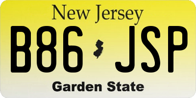 NJ license plate B86JSP