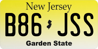 NJ license plate B86JSS