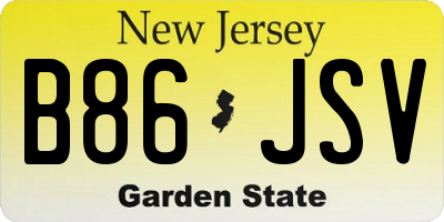 NJ license plate B86JSV