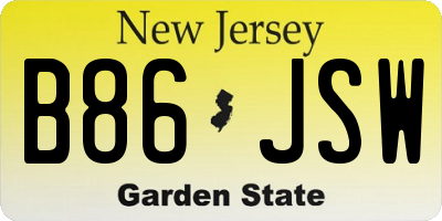 NJ license plate B86JSW
