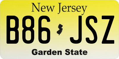 NJ license plate B86JSZ