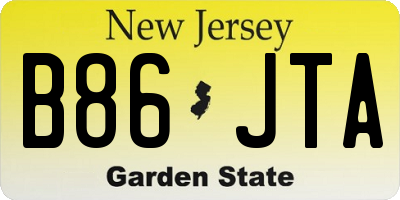 NJ license plate B86JTA