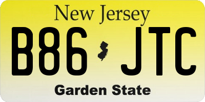 NJ license plate B86JTC