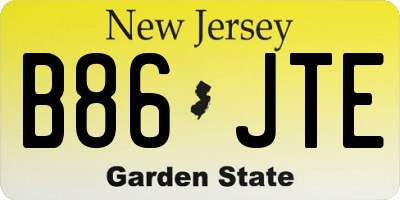 NJ license plate B86JTE