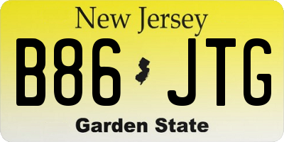 NJ license plate B86JTG