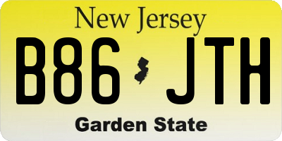 NJ license plate B86JTH