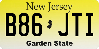 NJ license plate B86JTI