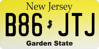 NJ license plate B86JTJ