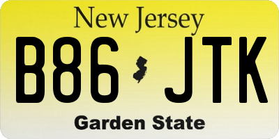 NJ license plate B86JTK